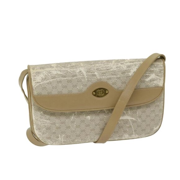 GUCCI Micro GG Canvas Shoulder Bag Beige 004 106 0024 Auth 68018 - Picture 1 of 15